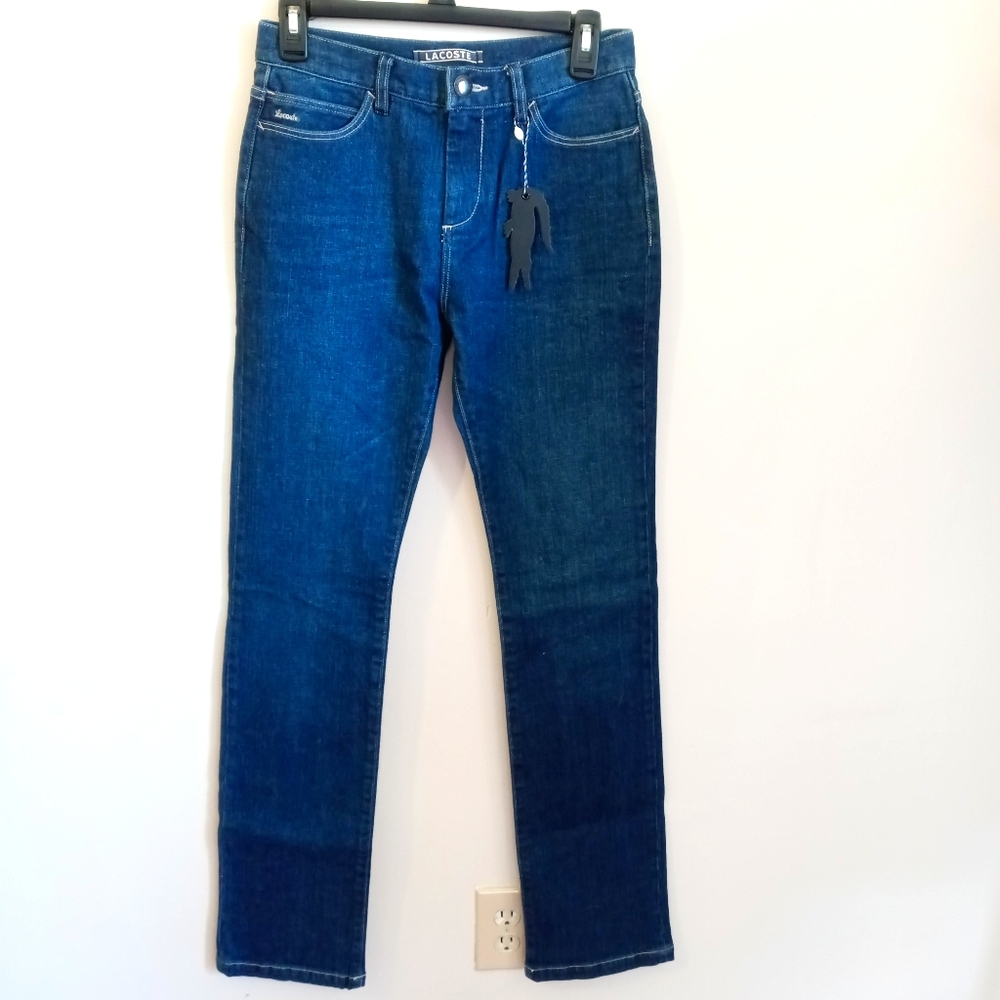 LACOSTE Denim Straight Leg Dark Wash Jeans Size 26